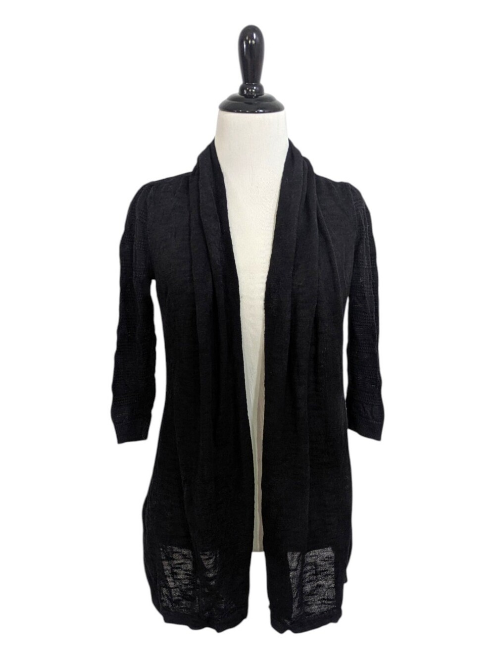 Yellow Bird 3/4 Sleeve Black Cardigan Sweater - Size XS Womens